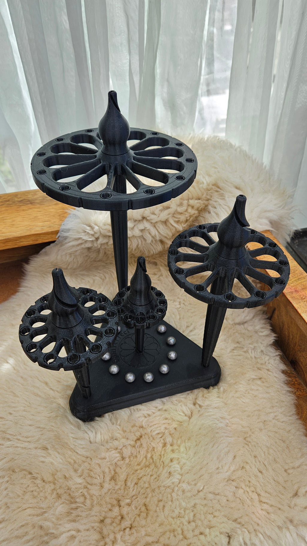 SpinPerfect Drop Spindle Set of 4 with Base and Weights