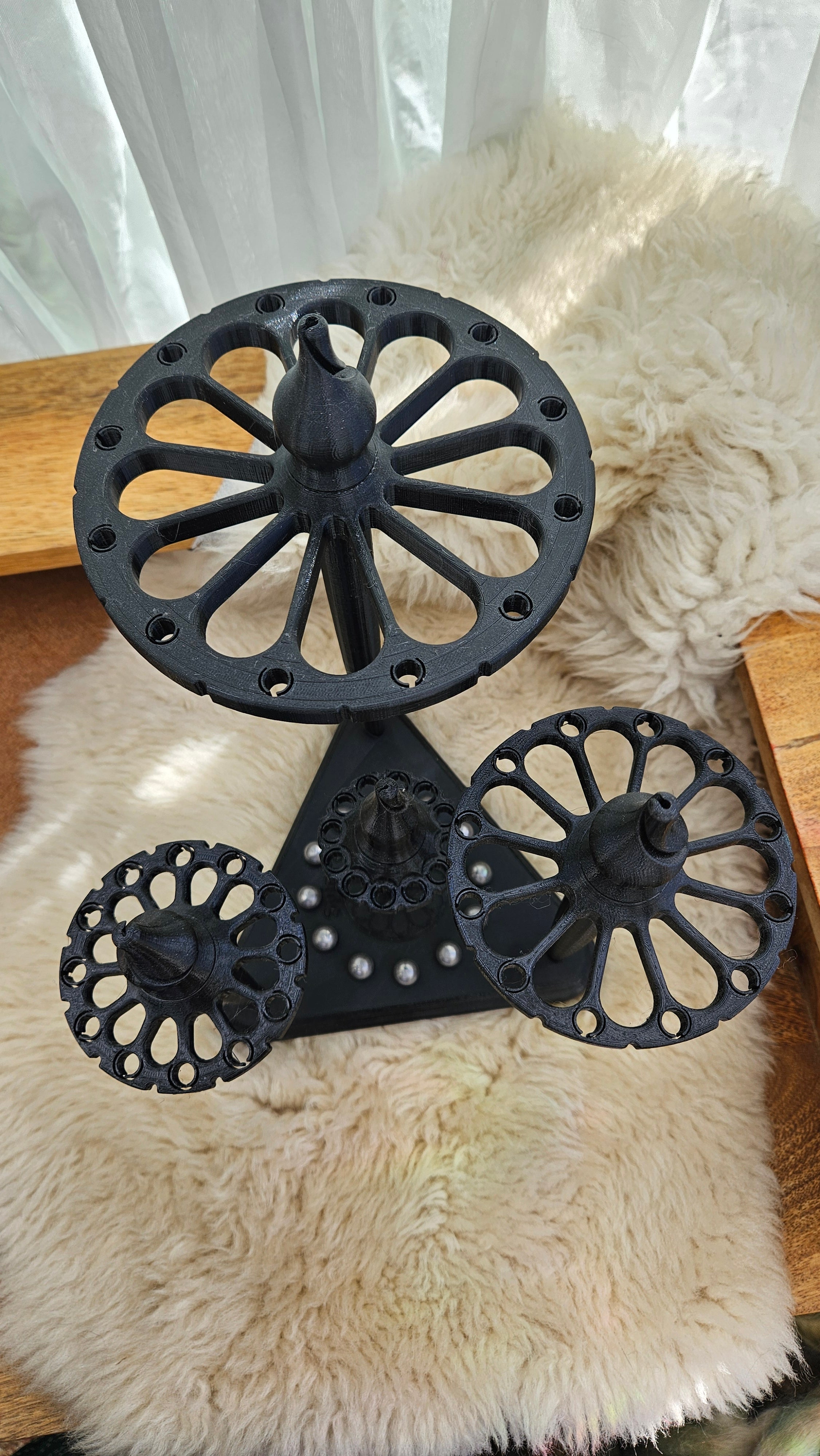 SpinPerfect Drop Spindle Set of 4 with Base and Weights
